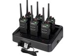 Retevis RT648 Walkie Talkie IP67 Impermeabile, Radio Professionale Con Caricatore A 6 Vie, PMR446, Vox, Robusto Walkie Talkie A Lunga Portata Per Cantiere, Scuola (6 Pezzi, Nero)
