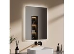 Emke Specchio Da Bagno A Led 70X50Cm Specchio Da Bagno Con Illuminazione Luce Bianca Fredda Specchio Da Parete Specchio Per Il Trucco IP44 Specchio Illuminato A Risparmio Energetico