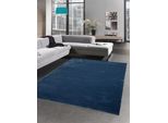 Tappeto Da Salotto In Moquette Uni Blu Dimensioni - 120X170 Cm