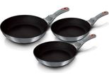 Berlinger Haus Moonlight Set Di Padelle 20-24-28Cm Induzione Alluminio Rivestimento Antiaderente Grigio Titanio