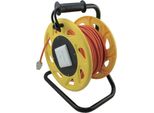 Avvolgicavo Helos, Cavo Di Retecat.7 Raw Cablea, Mobile, Arancione/Giallo, 50,0 M Design Robusto , Cavo Di Installazione Da 1000 Mhz , Presa Keystone Cat 6A Con Presa Dati Integrata Cat6 Con Cappuccio Di Protezione Dalla Polvere , Base In Metallo Per Un Supporto Sicuro E Stabile , Ideale Per L'uso Mobile, Ad Es