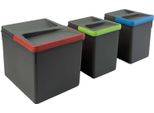 Emuca Recycle 1X12 2X6L Bin 3 Unità Argento Argento Taglia Unica