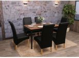 Set Di 6 Sedie Per Sala Da Pranzo Sedia Da Cucina Sedia M37 ~ Ecopelle Opaca, Nera, Piedi Chiari