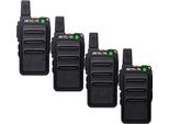 Retevis RT619 Radio Mini, PMR446 Radio Ricaricabile 1300 Mah, 16 Canali, Squelch Vox, Cavo Di Ricarica Usb 2-In-1, Walkie Talkie Portatile Per La Scuola, Attività Familiari (4 Pezzi, Nero)