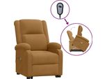 Vidaxl Poltrona Per Massaggi Con Ausilio Per L'assistenza In Piedi In Velluto Marrone