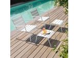 Set Di 2 Poltrone Relax Con Poggiapiedi In Metallo Bianco - Oviala Palavas