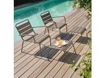 Set Di 2 Poltrone Relax Con Poggiapiedi In Metallo Talpa - Oviala Palavas