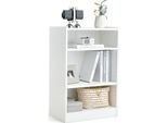 Libreria Costway, Scaffale In Piedi Con 3 Scomparti, Scaffale Con Ripiani Regolabili, Per Soggiorno, Camera Da Letto, Studio, 30 X 50 X 75 Cm, Bianco