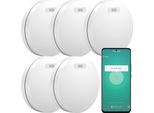 Aroha Smart Connect Rilevatore Di Fumo Wifi - Batteria Da 10 Anni, Sensore Fumo Wifi Con App Tuya & Smartlife - Allarme Anticendio - 5 Pezzi
