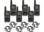 Retevis RB667 Radio Con Auricolari, Mini Walkie Talkie Ricaricabile 1600 Mah, Chiamata Di Gruppo, PMR446 Usb C, Vox, Radio Professionale Per Ristorante, Hotel (6 Pezzi, Nero)