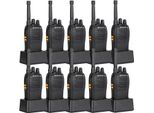 Retevis RB668 Radio Professionale, PMR446 Walkie Talkie Robusto, Allarme Di Emergenza, Torcia Led, 1200Mah Usb C, Set Radio Di Sicurezza Ricaricabile Per Cantiere, Scuola (Nero, 10 Pezzi)