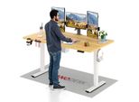 Sanodesk QS1 Scrivania Regolabile In Altezza 160X60 Cm Elettrica 4 Funzioni Di Memoria Protezione Anticollisione Capacità Di Carico 70 Kg, Ganci, Gestione Dei Cavi (Acero)