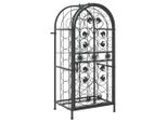 Portabottiglie Per 33 Bottiglie Nero 45X36X100 Cm In Ferro Battuto
