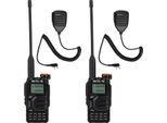 Retevis RA79 Radio Amatoriale Con Microfono, Radio A Doppia Banda, Walkie-Talkie Per Adulti Lunga Portata, Facile Da Accoppiare (2 Pezzi)
