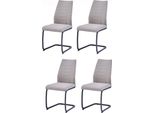 Casadolce Sedia Da Pranzo Eminia, Set Di 4, 43X60X92 Cm, Beige, Imbottita, Imbottitura In Schiuma Densa, Portata 120 Kg
