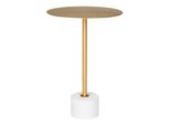 Tavolino Lecco, Tavolo Angolare Ø41Cm Marmo Ottone, Marmo.