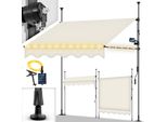Tillvex Tenda A Pinza 200 Cm Sabbia Con Led Solare Con Manovella Balcone | Tenda Da Balcone Senza Foratura | Tenda Resistente Ai Raggi Uv E Regolabile In Altezza | Protezione Solare Impermeabile