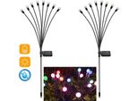 2 Pezzi Illuminazione Solare Da Giardino Lucciola Con 8 Led Picco A Terra, Lampada Solare Da Esterno Impermeabile IP65, Illuminazione Decorativa Per Giardino Cortile Balcone, Colorato
