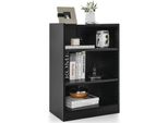 Libreria Costway, Scaffale In Piedi Con 3 Scomparti, Scaffale Con Ripiani Regolabili, 30X50X75Cm, Nero