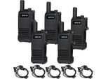 Retevis RB647 IP67 Walkie Talkie Impermeabile, Radio Portatile Con Auricolare, PMR446 Ricaricabile 1000 Mah, Vox, Per Ristorante, Hotel 5 Pezzi