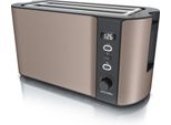 Tostapane Arendo, 2 Fessure Lunghe, Per 4 Fette, 1500 W, Fessura Lunga, Attacco Per Panini, Involucro Termoisolante, Display, Bronzo