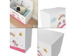 In And Outdoormatch Scatola Per Giocattoli Lizy - Scatola Per Giocattoli - 40 X 60 X 30 Cm - Motivo Unicorno - Per Bambini - Per Bambine