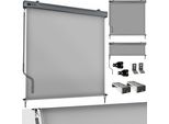 Tillvex® Tenda Verticale 180X250 Cm Grigia Per Esterni E Interni | Tenda A Rullo Per Esterni Impermeabile Con Manovella Per Balcone, Terrazza E Giardino | Tenda A Rullo Per Balcone Con Protezione Solare In Alluminio | Tenda A Rullo Per La Privacy