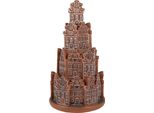 Clayre & Eef Casa Di Pan Di Zenzero Con Led Ø 18X33 Cm Poliresina Marrone