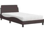 Vidaxl Letto Con Materasso "Dover"" In Tessuto Marrone Scuro 100X200 Cm"