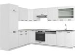 Vicco Cucina Angolare Completa Fame-Line, 227 X 287 Cm , Pt Marmo, Casa Di Campagna Bianca/Bianco