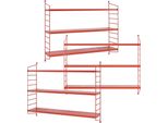 Set Di 3 Mensole A Muro Modulari 'SträNgnäS' In Acciaio 50 X 60 X 15 Cm Rosso