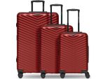 Redolz Carrello Essentials 18 Trolley Set 3 -Pezzi Metallic-Red Shiny Rosso