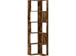 Vidaxl Libreria Ad Angolo 5 Ripiani Rovere Fumé 50X50X179 Cm Materiale A Base Di Legno