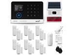 Huxgo HXA003 Sistema Di Allarme Casa Wifi + Gsm 2G Con Sirena Wireless, Sistema Di Allarme Con 1X Sensore Di Movimento E 12X Sensore Porta-Finestra, Sistema Di Allarme Per Appartamento, Casa, Ufficio, Tuya Smartlife App