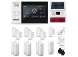 Huxgo HXA007 Sistema Di Allarme Casa Wifi + Gsm 2G Con Sirena Wireless, Sistema Di Allarme Con 7X Sensore Di Movimento E 7X Sensore Porta-Finestra, Sistema Di Allarme Per Appartamento, Casa, Garage, Tuya Smartlife App