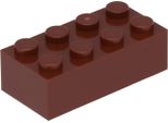 Mattoncini Lego® 2X4 3001 - 250 Pezzi Rosso-Marrone