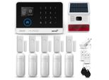 Huxgo HXA003 Sistema Di Allarme Casa Wifi + Gsm 2G Con Sirena Wireless, Sistema Di Allarme Con 5X Sensori Di Movimento E 5X Sensori Porta-Finestra, Sistema Di Allarme Per Appartamento, Casa, Garage, App Tuya Smartlife