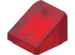 Lego: 100X Mattoncini Inclinati/Pendenza In Rosso Trasparente