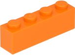 Lego® 250 Pezzi 3010 Mattoncini 1X4 Parte Basic 250 Arancione