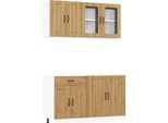 Vidaxl Set Di Armadietti Da Cucina 4 Pezzi Kalmar Artisan In Legno Di Quercia
