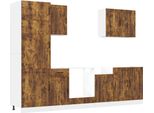 Vidaxl Set Di Armadietti Da Cucina 7 Pezzi Lucca In Legno Di Rovere Affumicato
