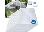 Tolletour 14X Lastre Biparete In Policarbonato 4Mm, Lastra Biparete 10,25 M² - 1210X605, 50X Morsetti + 50X Clip A Z, Telo Per Serra Resistente Ai Raggi Uv