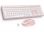 Set Tastiera E Mouse Senza Fili, Tastiera E Mouse, Layout Tedesco Qwertz, Digitazione Silenziosa, 2,4 Ghz Con Ricevitore Usb Nano 2-In-1 Pc/Laptop