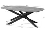MASSIVMOEBEL24 | Tavolo Da Pranzo In Legno Di Acacia 200X100X76 Laccato Naturale Gambe Mikado Quadrate