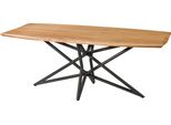 MASSIVMOEBEL24 | Tavolo Da Pranzo In Legno Di Acacia 240X100X77 Laccato Naturale Gambe Incrociate
