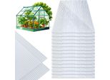 Lastre A Doppia Parete In Policarbonato Jayseuw - 14 Pezzi, Spessore 4 Mm, 121 X 60,5 Cm, 10,25 M², Resistenti Ai Raggi Uv, Trasparenti - Lastre A Doppia Parete, Lastre Per Serre, Lastre Alveolari Per Serre