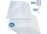 Aopunly 14X Lastre A Doppia Parete In Policarbonato 4Mm, Lastra A Doppia Parete Da 10,25 M² - 1210X605, 50X Morsetti + 50X Clip A Z, Telo Per Serra Resistente Ai Raggi Uv