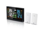 Stazione Meteo Wireless Bearware Con Display A Colori, Stazione Meteo Wireless Con 2 Sensori Esterni, Pressione Dell'aria, Andamento Della Temperatura, Previsioni Del Tempo