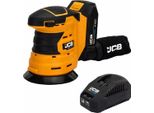 Levigatrice Rotorbitale A Batteria Jcb 18 V, Utensile Per Legno E Metallo, Velocità Fino A 10.000 Giri/Min, Disco Da 125 Mm, Aspirazione Della Polvere, Batteria Da 2,0 Ah.