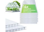 Clanmacy 14X Lastre A Doppia Parete 4 Mm Tagliabili 121X60,5 Cm Policarbonato 10,25M² Resistente Ai Raggi Uv Lastre A Doppia Parete Trasparenti Lastre Per Serre Lastre A Più Pareti